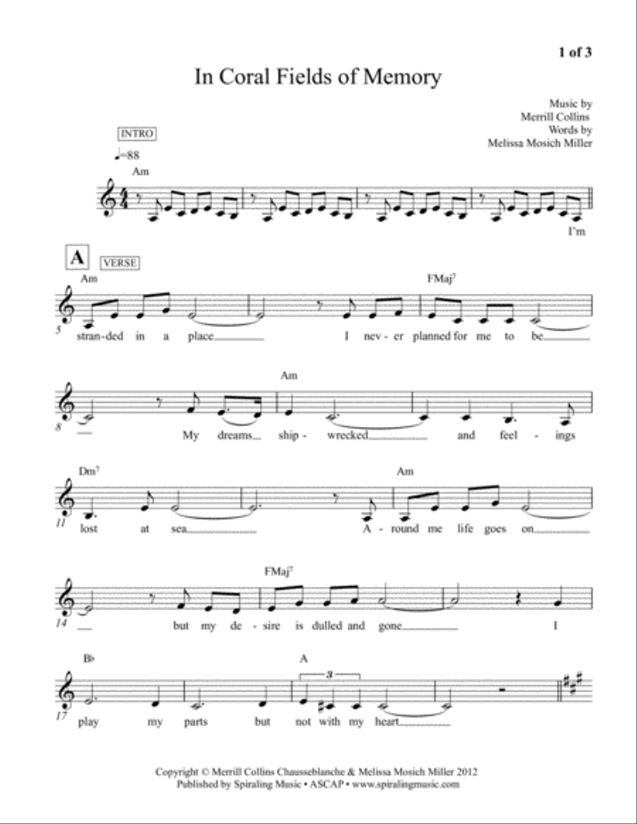 In Coral Fields of Memory-A Minor Voice scores gallery preview page 1