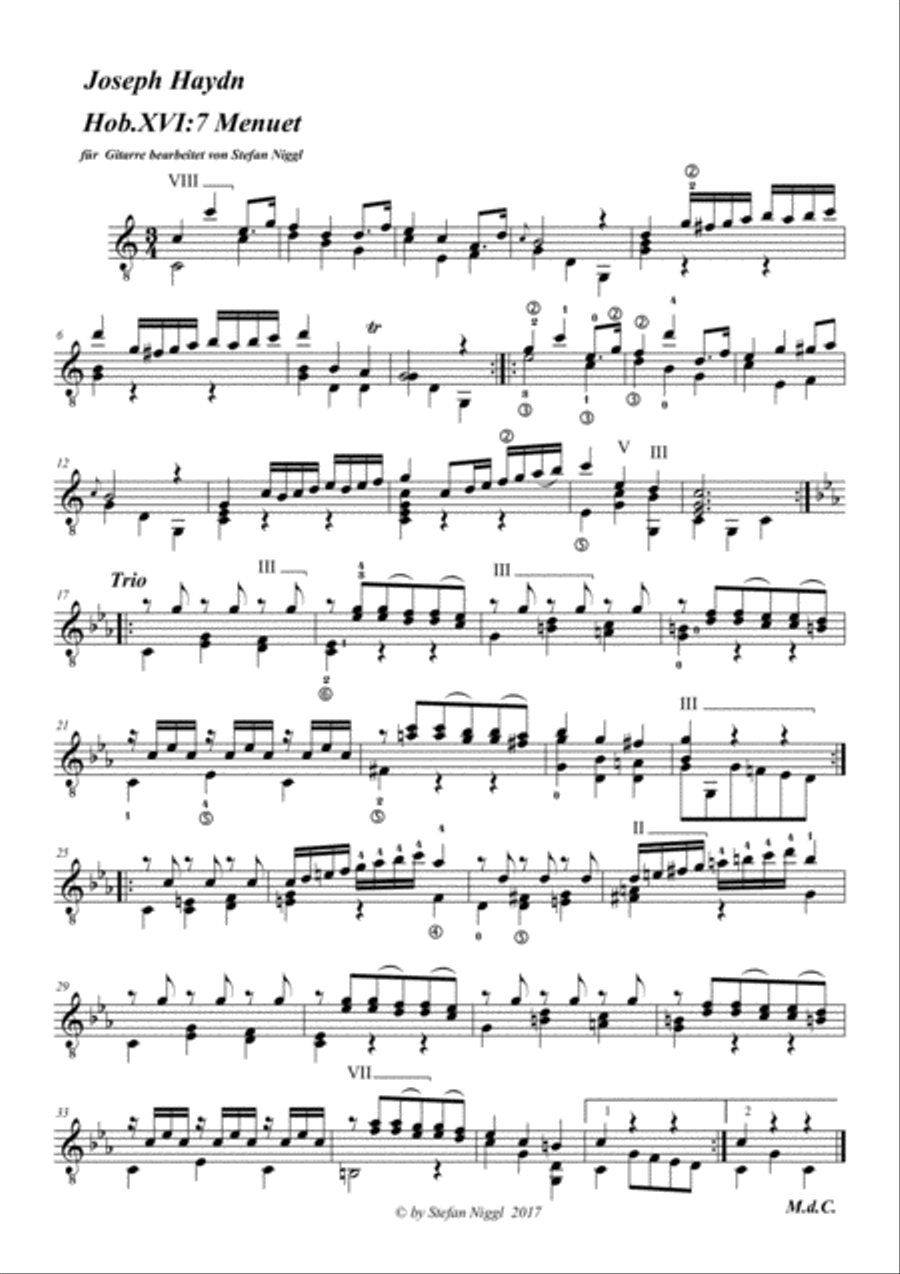 Sonata Hob.XVI:7 for Guitar Acoustic Guitar scores gallery preview page 3