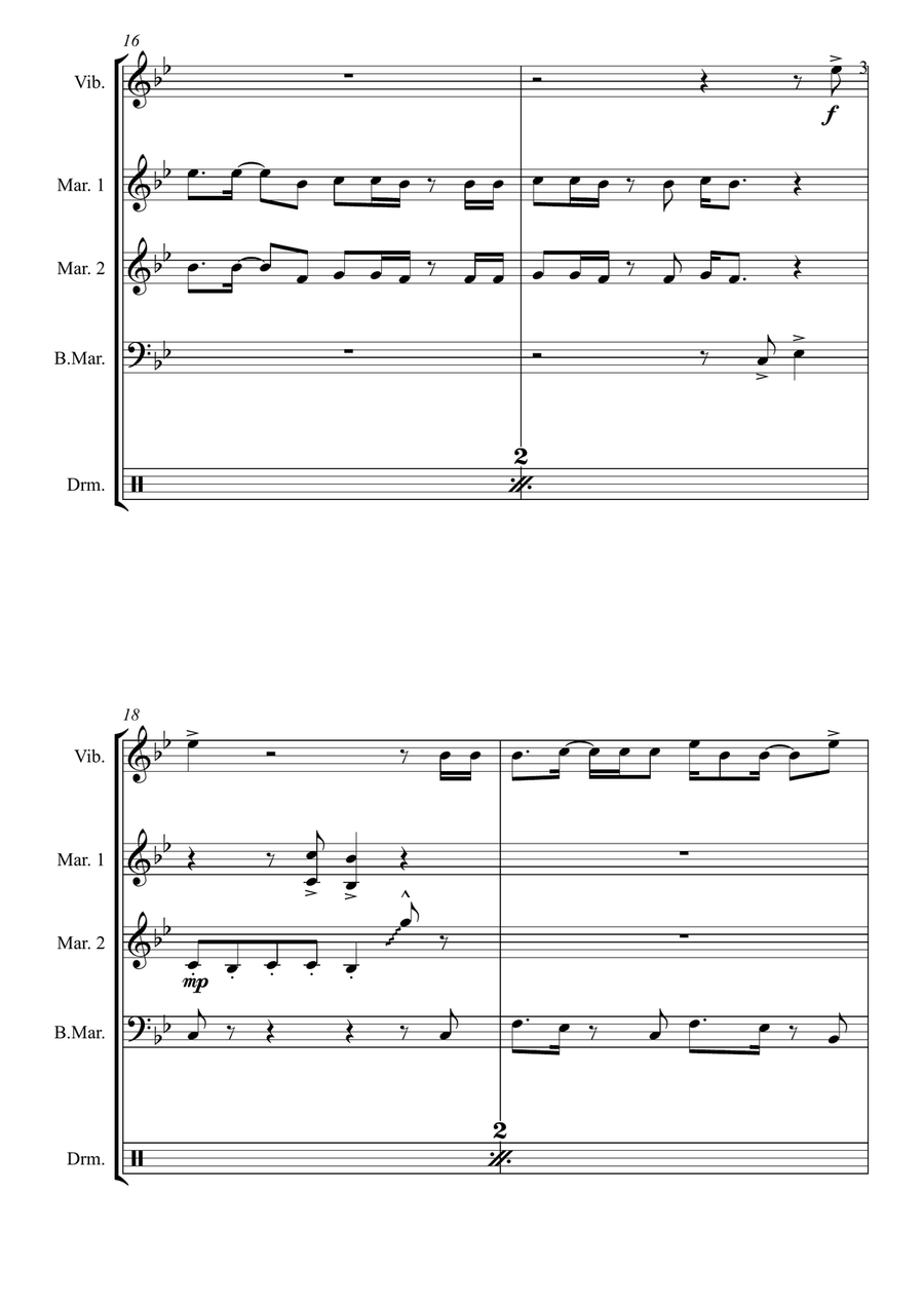 Uptown Funk Percussion Ensemble scores gallery preview page 5