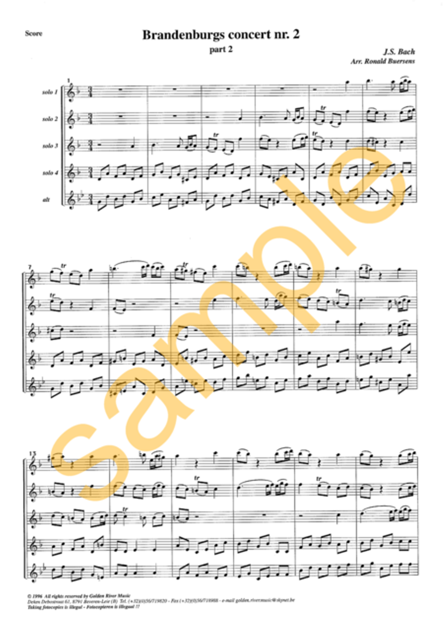 2nd Brandenburg Concerto 2nd Brandenburg Concerto Flute Choir scores gallery preview page 11