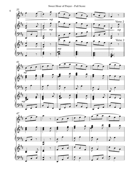 Sweet Hour of Prayer Trio for C Treble Instrument, Harp and Piano or Organ image number null