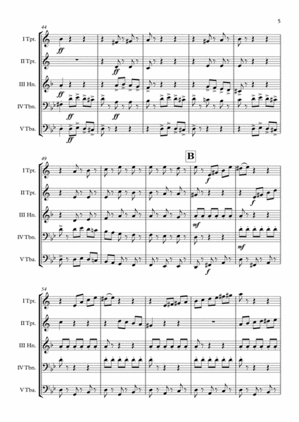 "Fandango" (Amadeo Vives) Brass Quintet arr. Adrian Wagner image number null