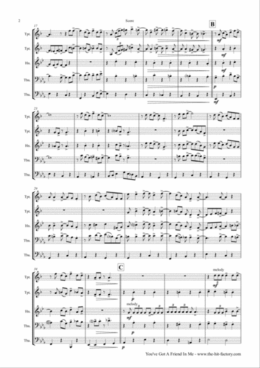 You've Got A Friend In Me Euphonium scores gallery preview page 2