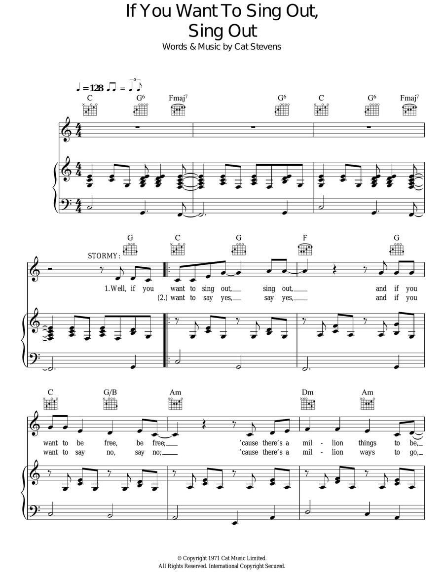 If You Want To Sing Out, Sing Out Acoustic Guitar scores gallery preview page 1