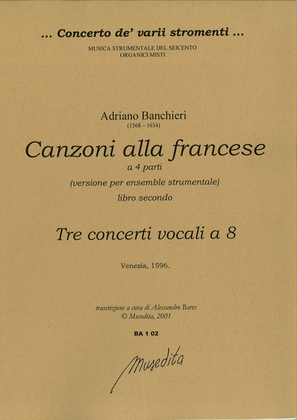 Canzoni alla francese per sonare a quattro voci (libro secondo)(Venezia, 1596)