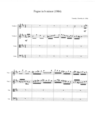 Fugue in b minor (1984) for string quartet (SCORE)