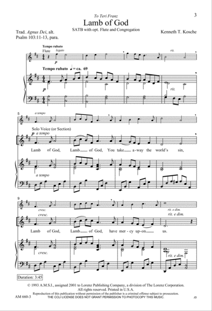 Lamb of God Lamb of God 4-Part scores gallery preview page 4