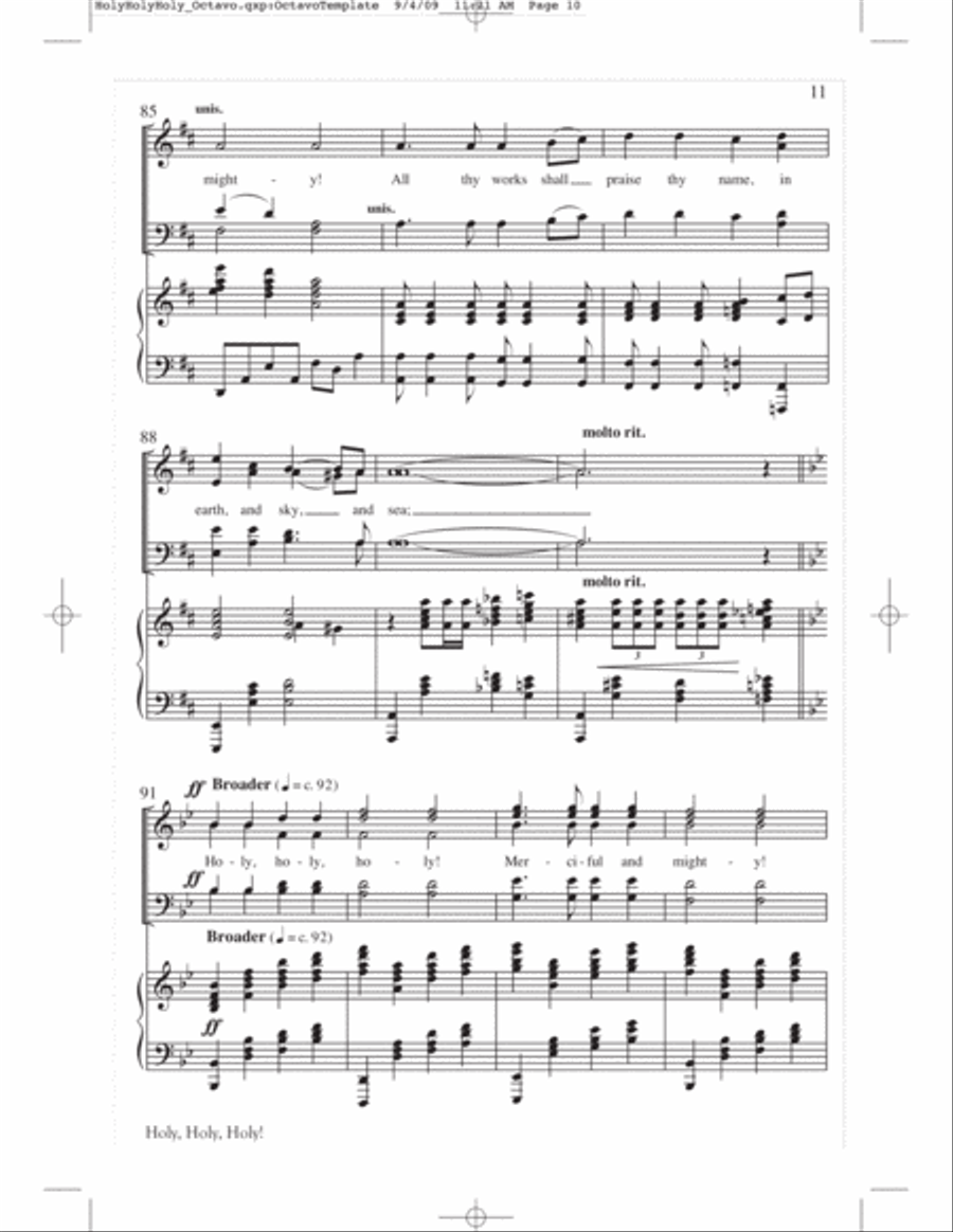 Holy, Holy, Holy Choir scores gallery preview page 11