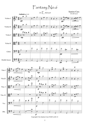 Fantasy no.6 in E minor - CS 265 for String orchestra