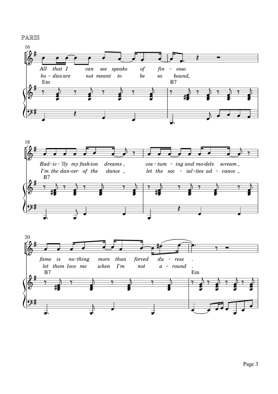 Paris - Caro Emerald Piano, Vocal scores gallery preview page 3