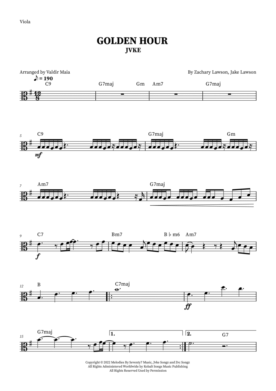 Golden Hour Golden Hour Viola Solo scores gallery preview page 1