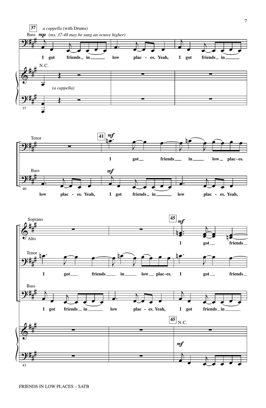 Friends In Low Places 4-Part scores gallery preview page 5