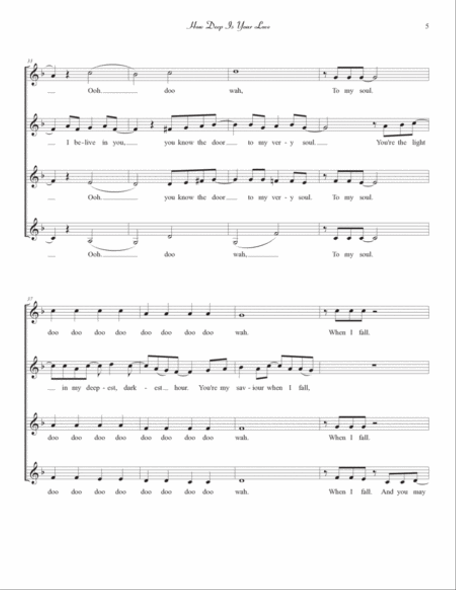 How Deep Is Your Love SSAA scores gallery preview page 5