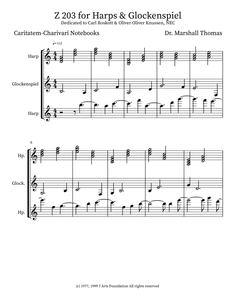 Z 203 for Harps & Glockenspiel Glockenspiel scores gallery preview page 1