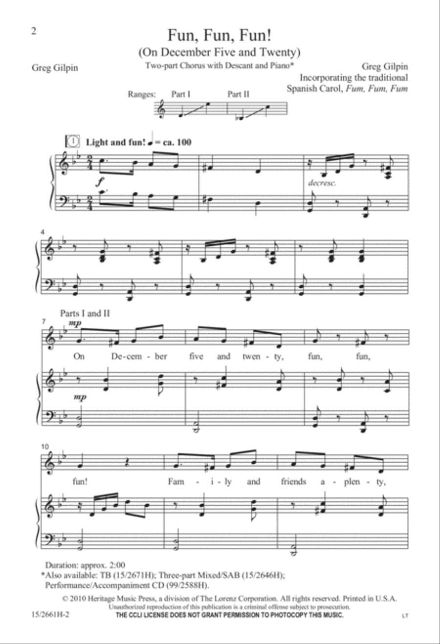 Fun, Fun, Fun! Fun, Fun, Fun! 2-Part scores gallery preview page 3