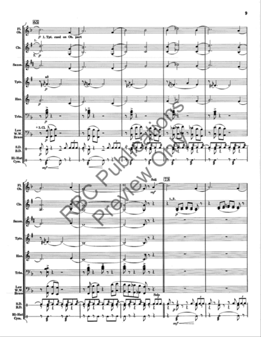 Lonesome Road (Score) Concert Band scores gallery preview page 10