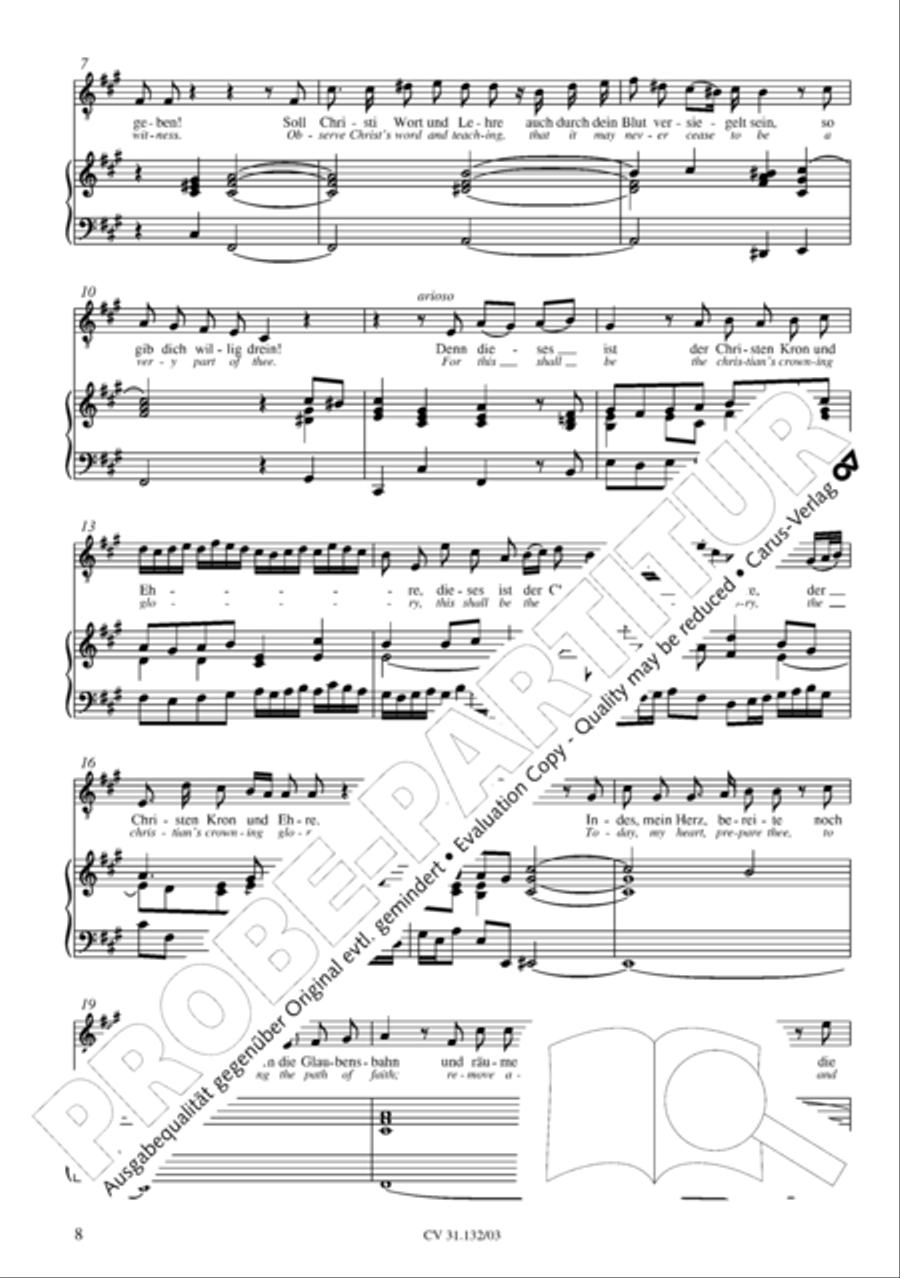 Prepare ye the highway of the Lord (Bereitet die Wege, bereitet die Bahn) 4-Part scores gallery preview page 9