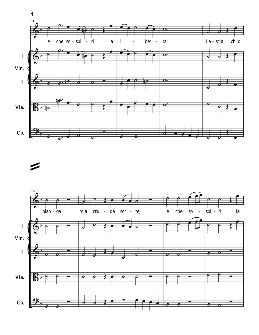 Handel - Lascia Ch'io Pianga from Act II of Rinaldo - Score and Orchestral Parts Full Orchestra scores gallery preview page 4