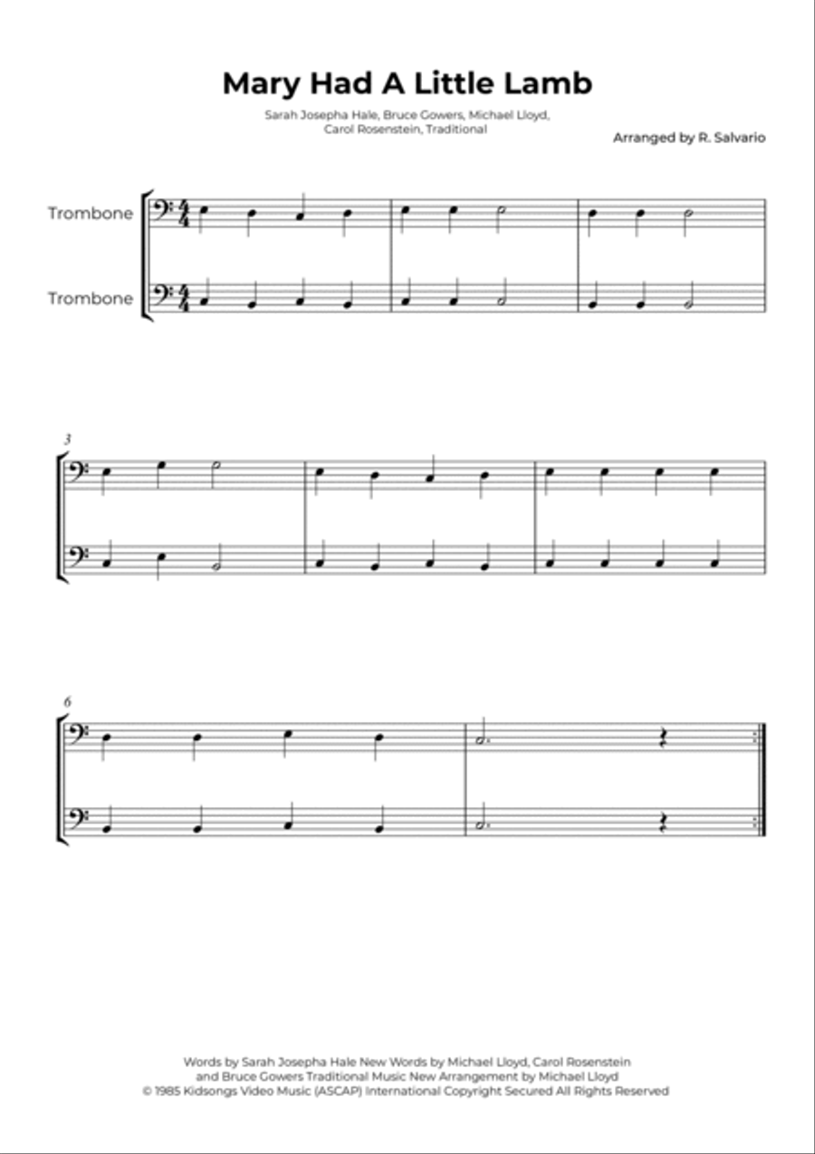 Mary had a outlet little lamb trombone