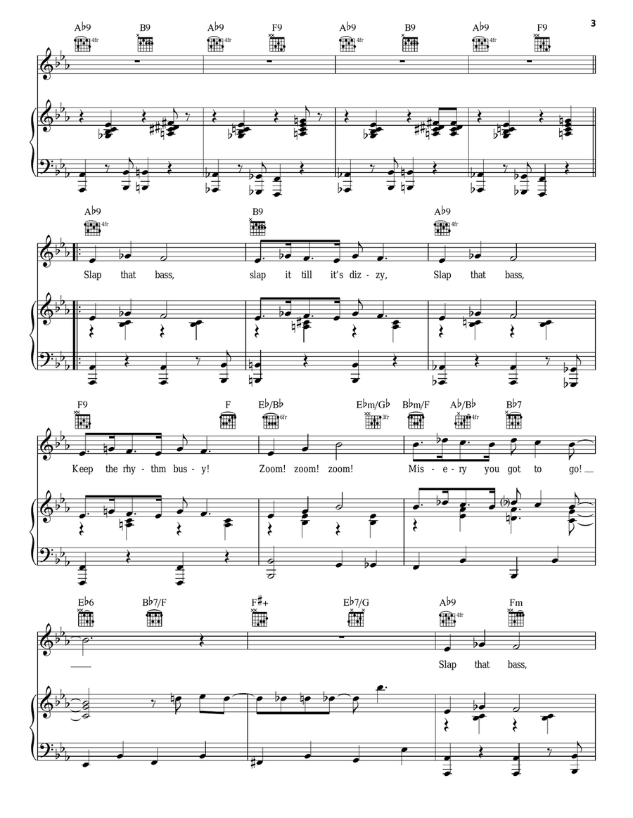 Slap That Bass Piano, Vocal, Guitar scores gallery preview page 3