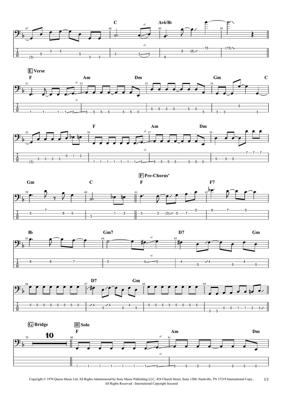 Don't Stop Me Now Acoustic Guitar scores gallery preview page 3