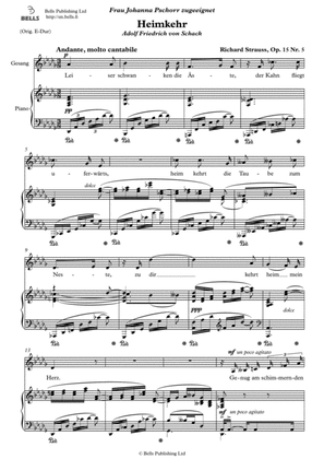 Heimkehr, Op. 15 No. 5 (D-flat Major)