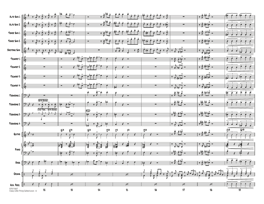 Crazy Little Thing Called Love - Full Score Jazz Ensemble scores gallery preview page 6