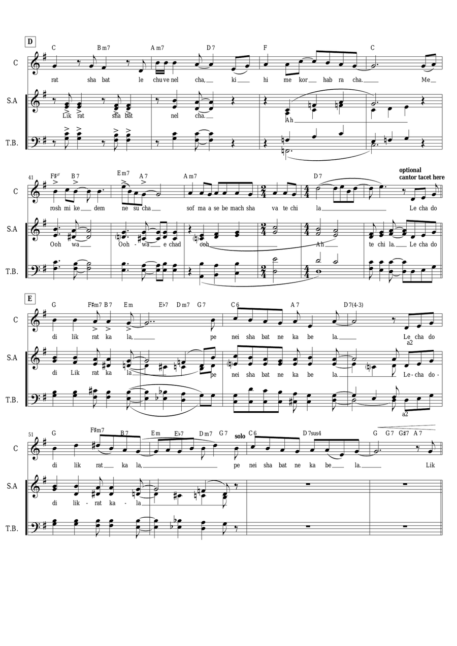 L'kha Dodi - Gospel L'kha Dodi - Gospel 4-Part scores gallery preview page 3