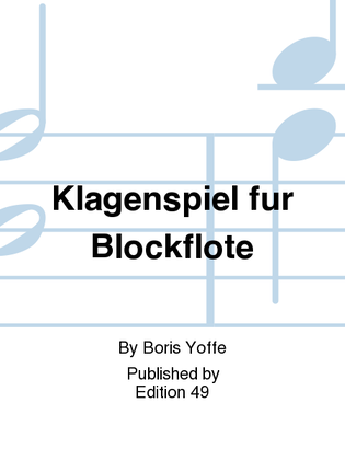 Book cover for Klagenspiel fur Blockflote