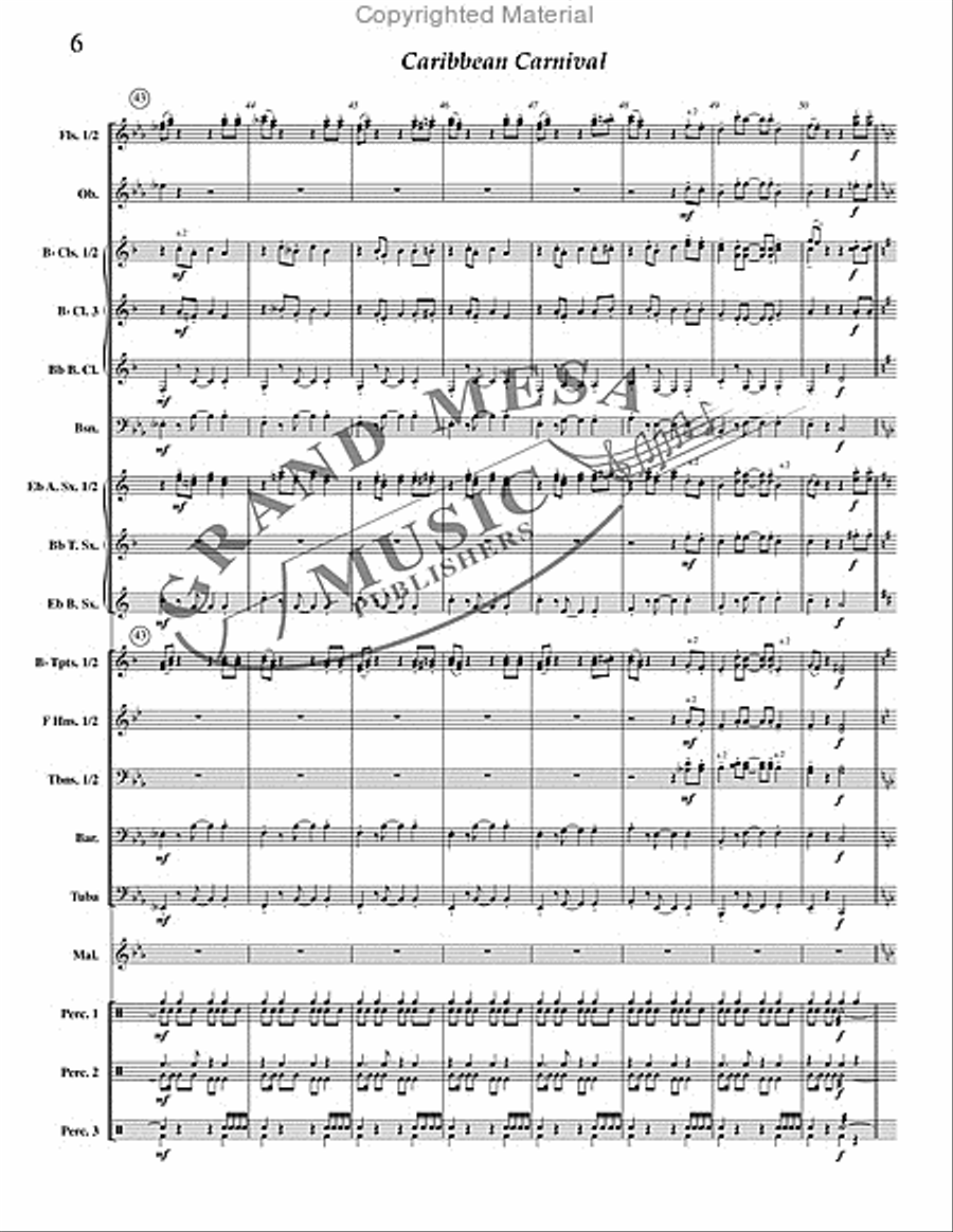 Caribbean Carnival Caribbean Carnival Concert Band scores gallery preview page 7