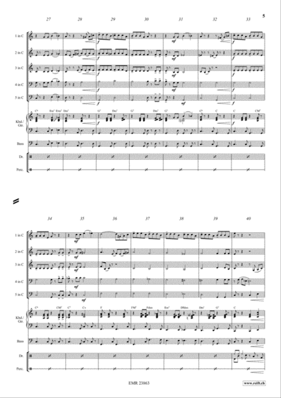 Cha Cha - Cuba Libre Brass Ensemble scores gallery preview page 5