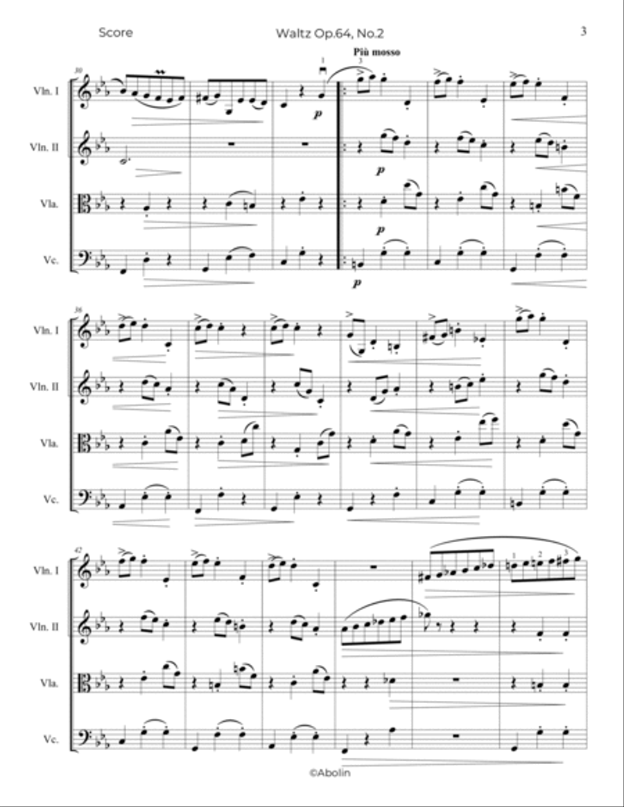Chopin: Waltz Op.64, No.2 - String Quartet