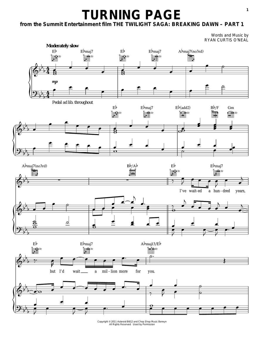 Turning Page Acoustic Guitar scores gallery preview page 1