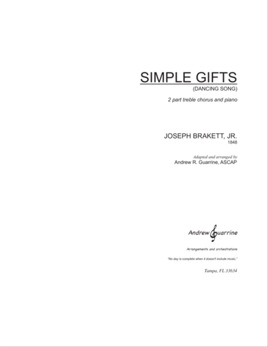 Simple Gifts 2-Part scores gallery preview page 1