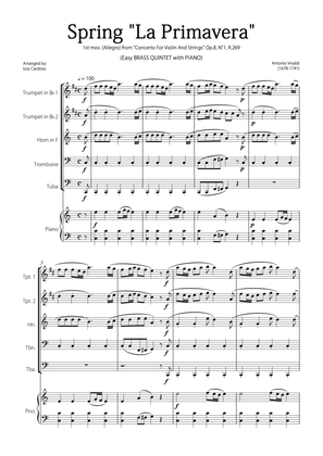 "Spring" (La Primavera) by Vivaldi - Easy version for BRASS QUINTET & PIANO