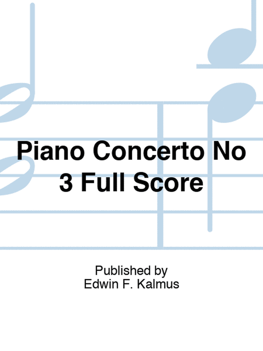 Piano Concerto No 3 Full Score
