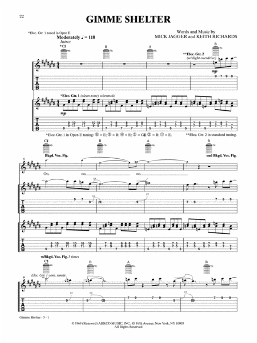 Gimme Shelter Gimme Shelter Electric Guitar scores gallery preview page 1
