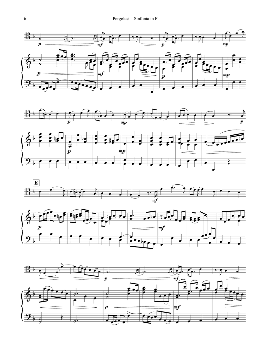 Pergolesi - Sinfonia (Sonata) in F for Trombone and Piano or Harpsichord, arr. by Ralph Sauer Trombone Duet scores gallery preview page 6