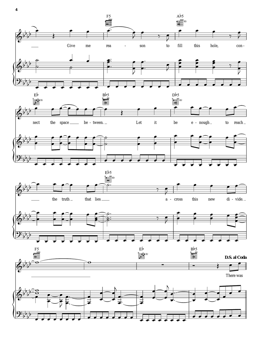 New Divide Piano, Vocal, Guitar scores gallery preview page 4