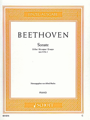 Book cover for Sonata in D Major, Op. 10, No. 3