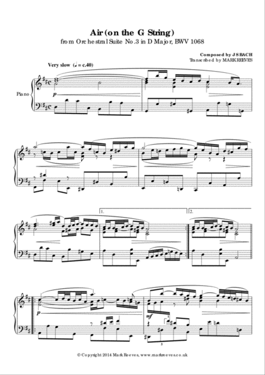 Air (on the G String) for piano Piano Solo scores gallery preview page 3