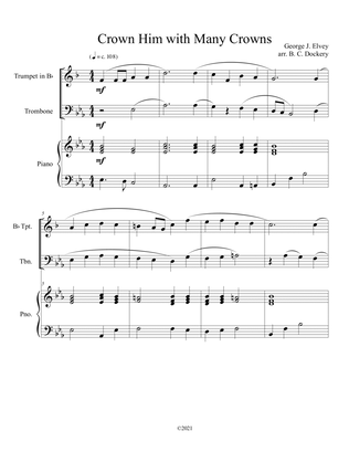 Crown Him with Many Crowns (trumpet and trombone duet) with optional piano accompaniment