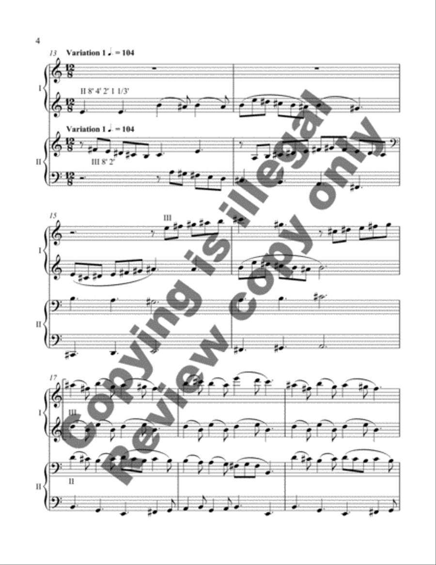 Variations on an Original Theme (Organ Duet) Organ scores gallery preview page 9