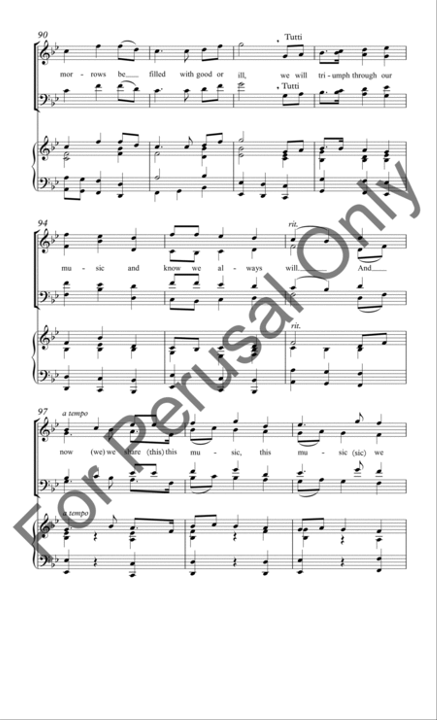 We Thank You for the Music (Choral Score) 4-Part scores gallery preview page 10
