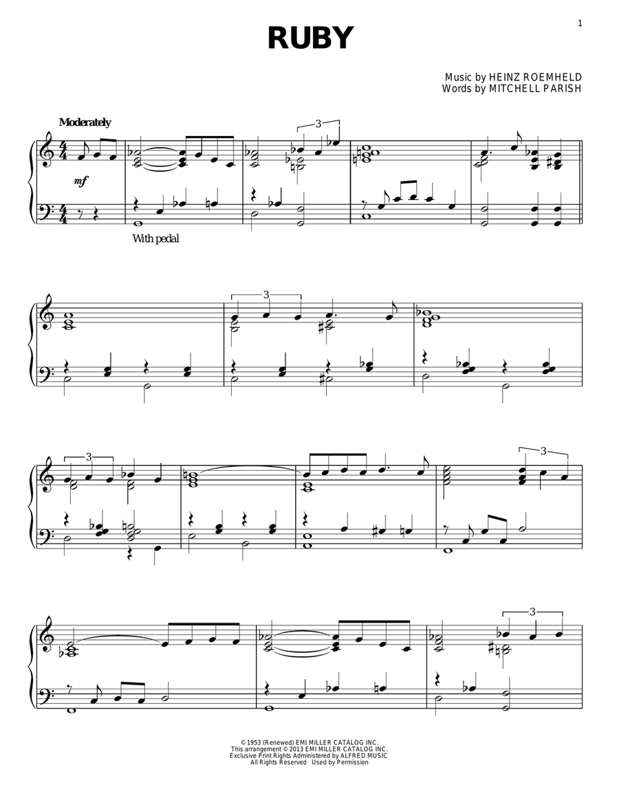 Ruby Piano Solo scores gallery preview page 1