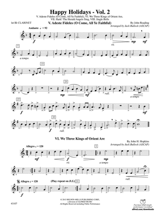 Happy Holidays---Vol. 2: 1st B-flat Clarinet