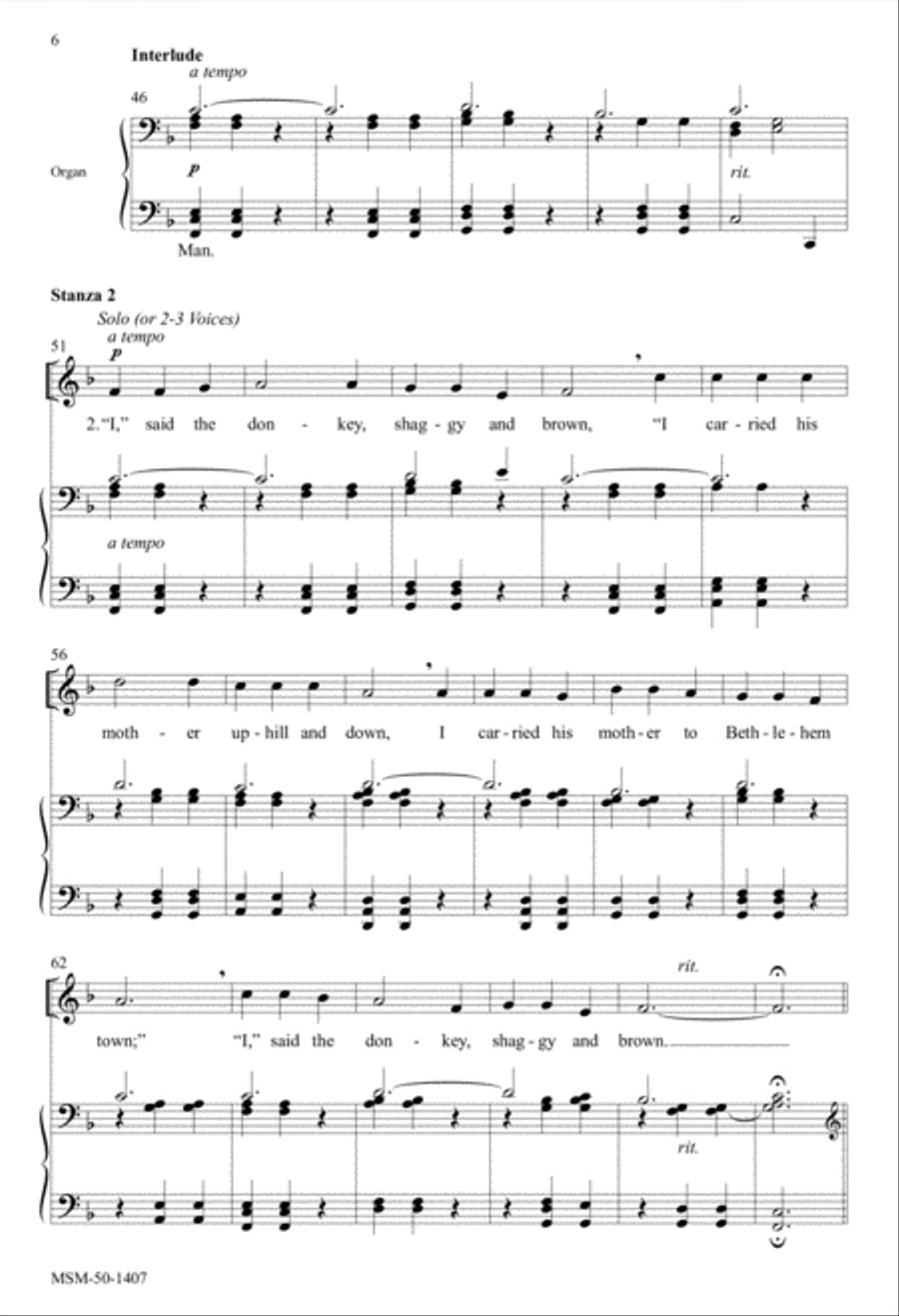 The Friendly Beasts Unison Choir scores gallery preview page 5