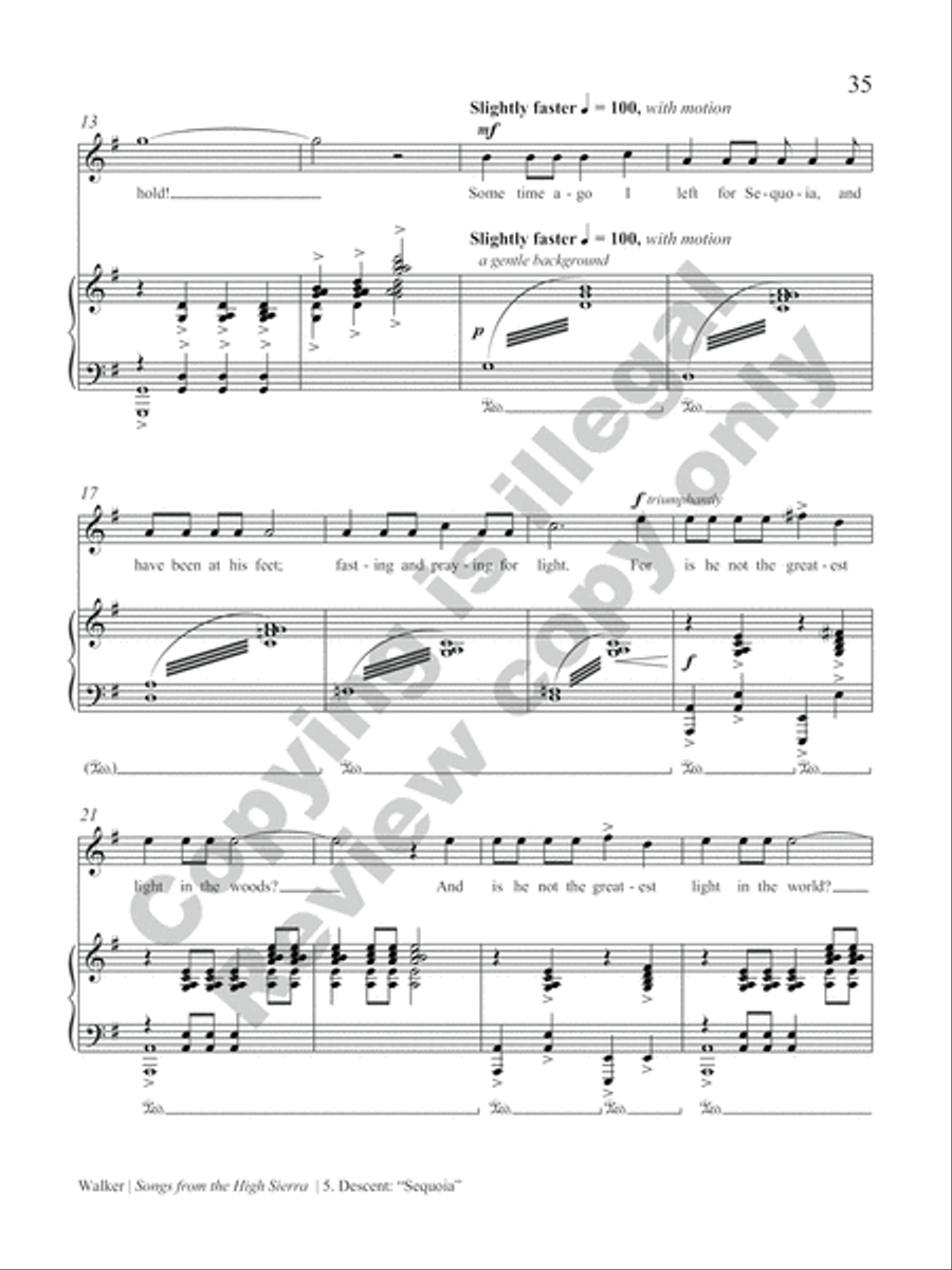 Songs from the High Sierra High Voice scores gallery preview page 19