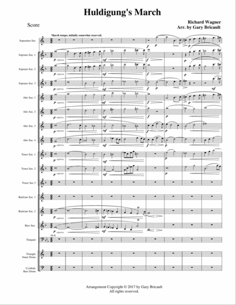 Huldigung's March Woodwind Ensemble scores gallery preview page 1