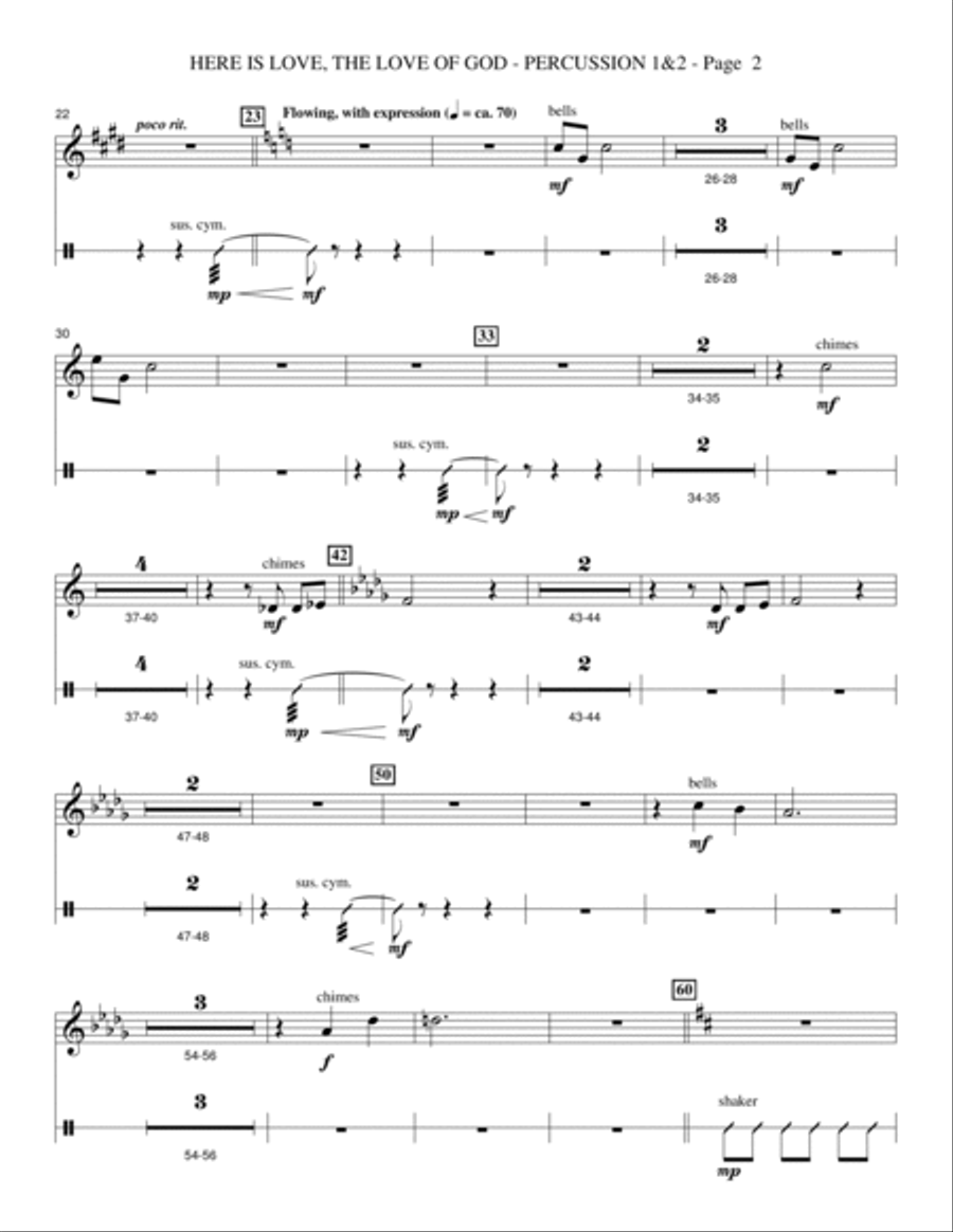 Here Is Love, the Love of God - Percussion 1 & 2 Choir scores gallery preview page 2